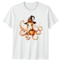 Cute Octopus Wearing A Witch Hat T-Shirt Halloween Gift For Him And Her