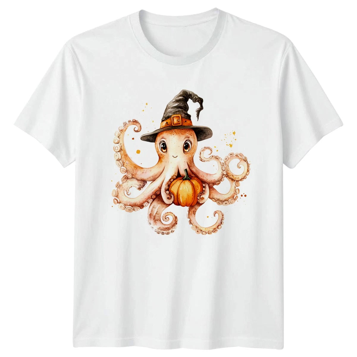 Cute Octopus Wearing A Witch Hat T-Shirt Halloween Gift For Him And Her