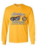Custom Motorcycles Long Sleeve T-Shirt Biker Chopper American Tradition USA Tee