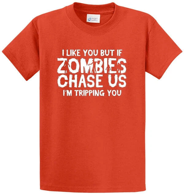 Zombies Chase Us Printed Tee Shirt Regular and Big and Tall Sizes