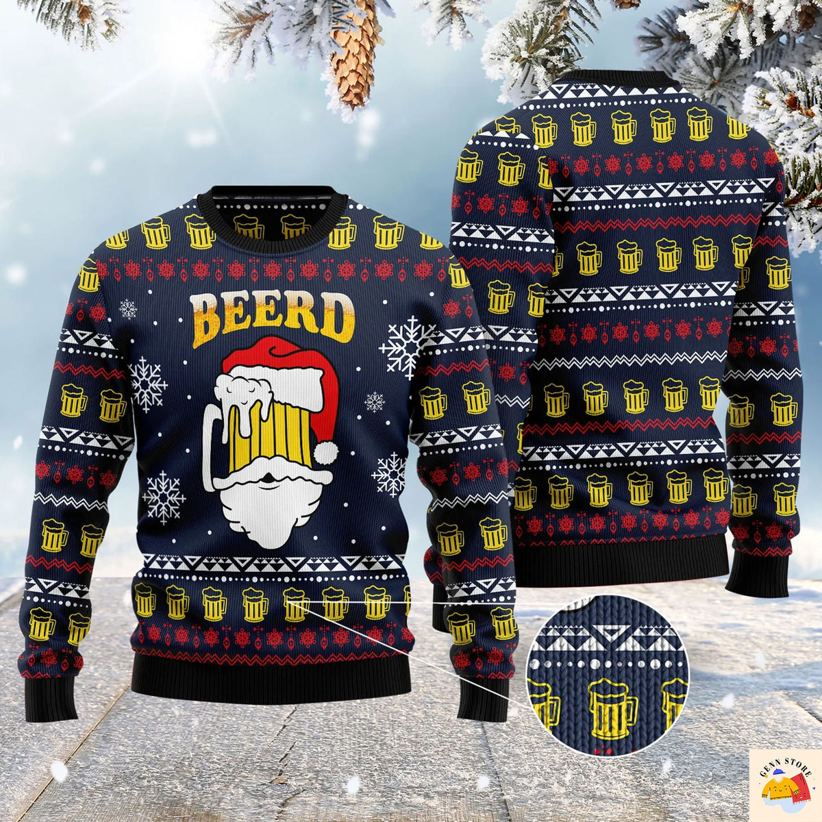 Santa Beerd Ugly Christmas Sweater