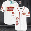 BEST Schmidt's Beer white Baseball Jersey