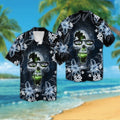 Seattle Seahawksskull Short Sleeve Button Up Tropical Hawaiian Shirt VER02