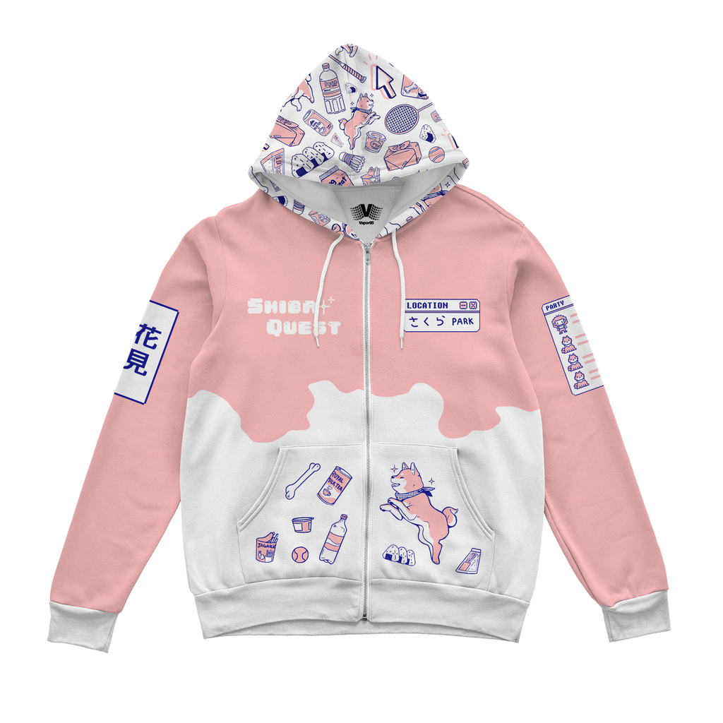 Shiba Quest Zip Up Hoodie