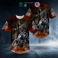 BEST Skeleton Firer Biker Guilty Skull Baseball Jersey