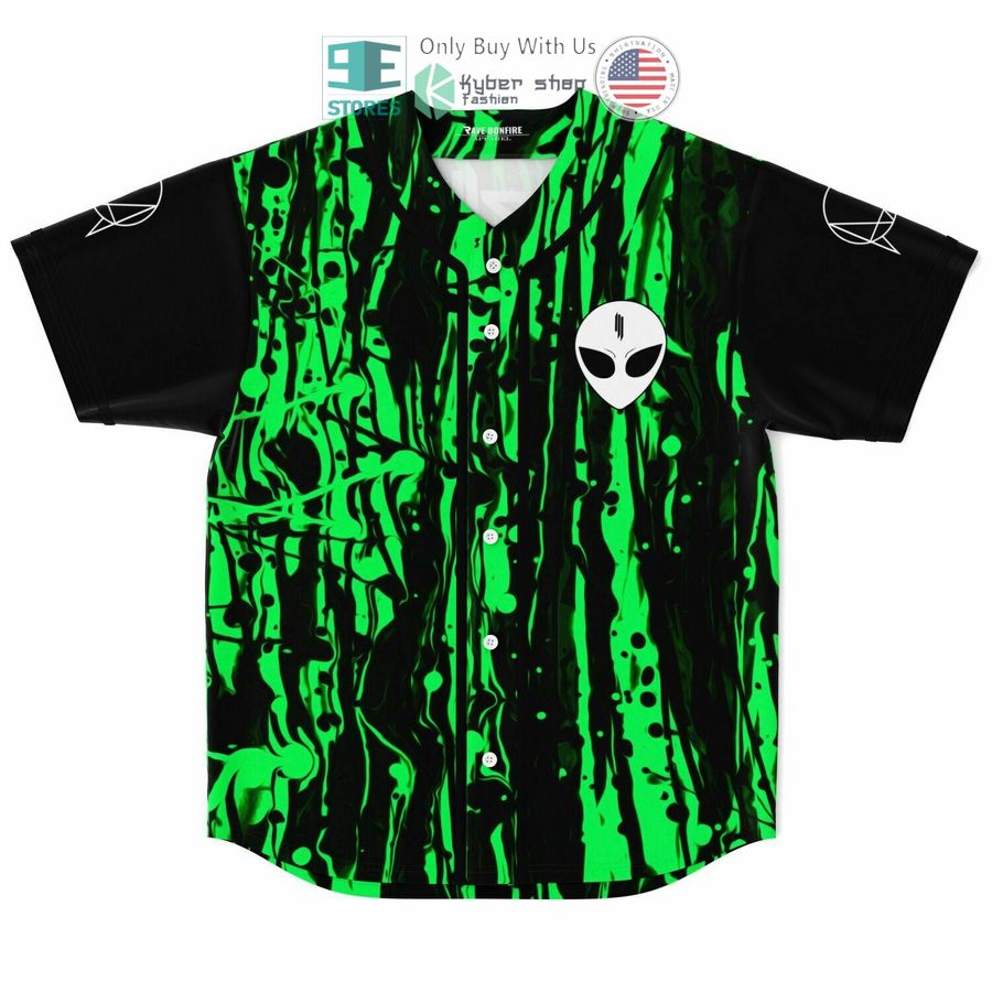 BEST Skrillex logo black green Baseball Jersey