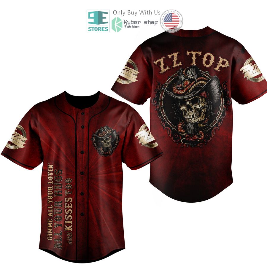 BEST Skull Zz Top Gimmie All Your Lovin' Baseball Jersey