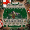 Sloth Hiking Team Ugly Christmas Sweater
