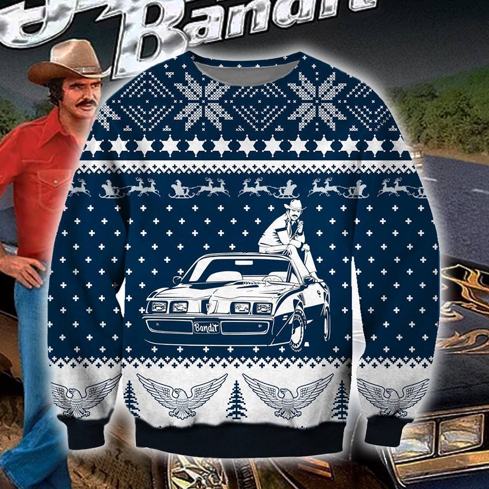 Smokey And The Bandit Knitting Pattern 3D Print Ugly Christmas Sweater