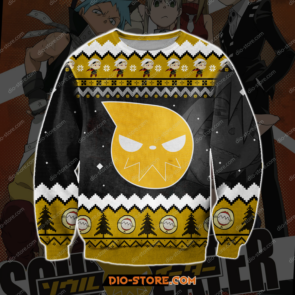 Soul Eater 3D Knitting Pattern Print Ugly Christmas Sweater