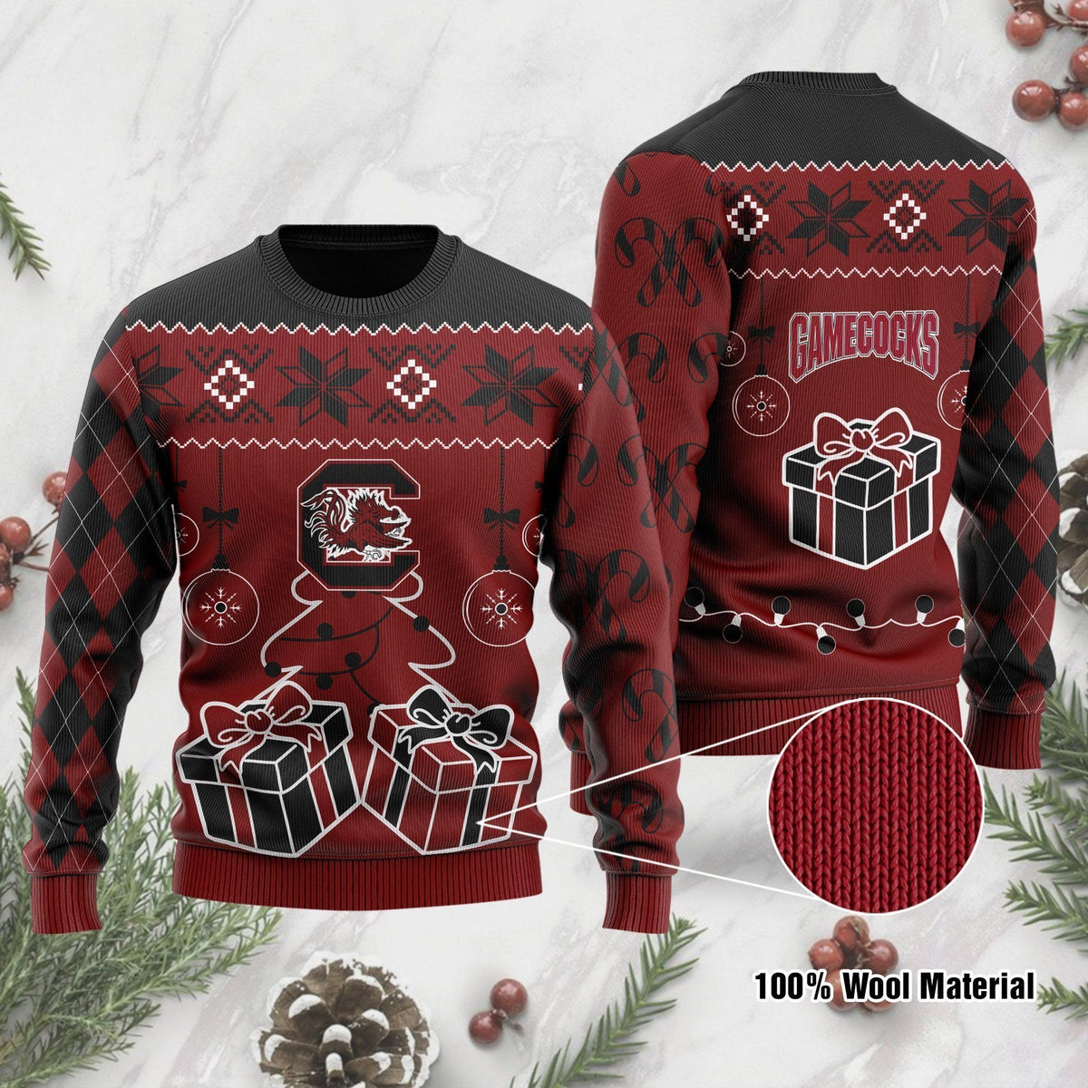 South Carolina Gamecocks Funny Ugly Christmas Sweater Holiday Xmas Party Men Women Plus Size