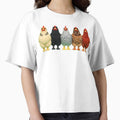 Chicken Tshirt Mom Cute Sticker Womens Short Sleeves Farm Country Casual Tee Tops by pigeon-blue
