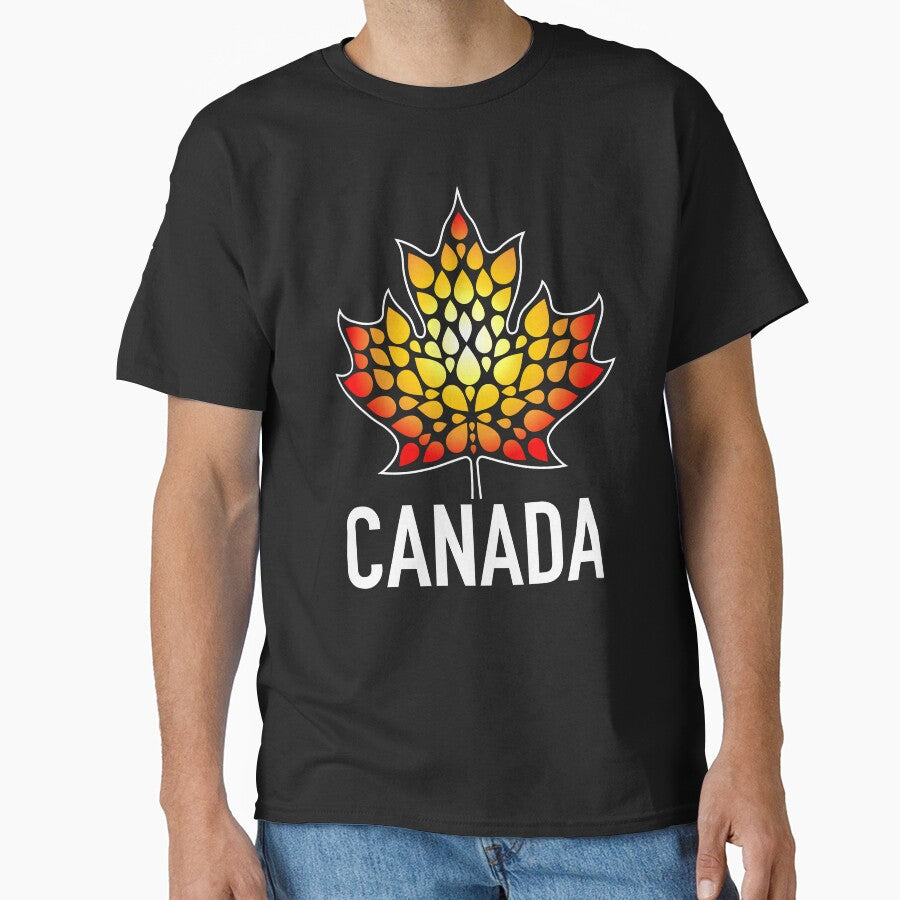 CANADA FIRE Maple Leaf Black Background by Great Canadian Collective