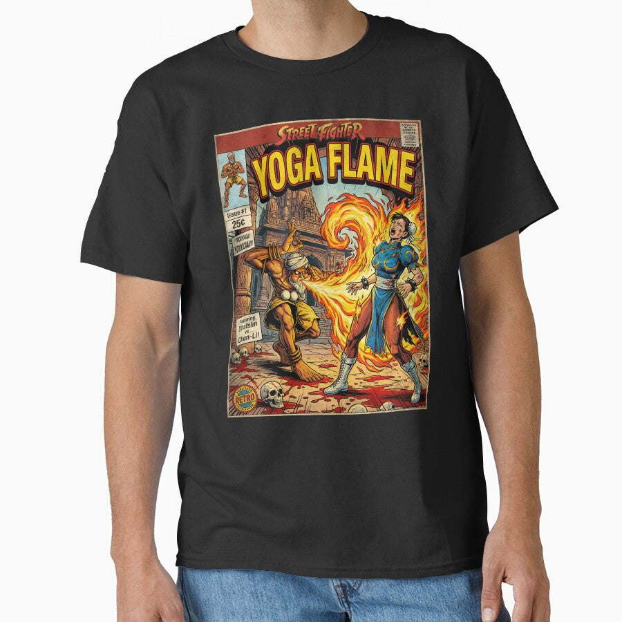 Street Fighter Dhalsim Yoga Flame Vintage Comic Cover Art by Back2Collage