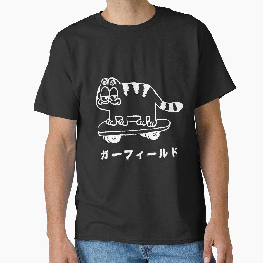Garfield Japanese Skateboard (white artwork) by Kevin Chaves