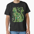 Shamrock Cat St Patricks Day Teens Girls Women Graphic T Shi by kiemtienquade20