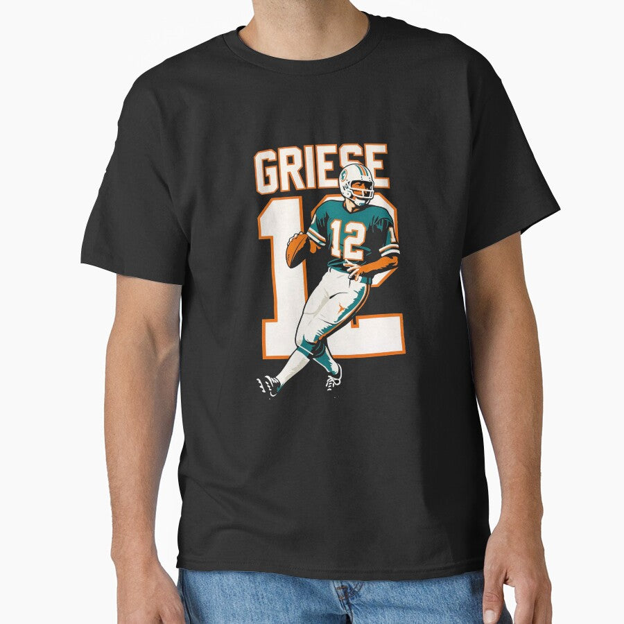 Bob Griese Miami Dolphins #12 Vintage Football Art by TheArtOfCar