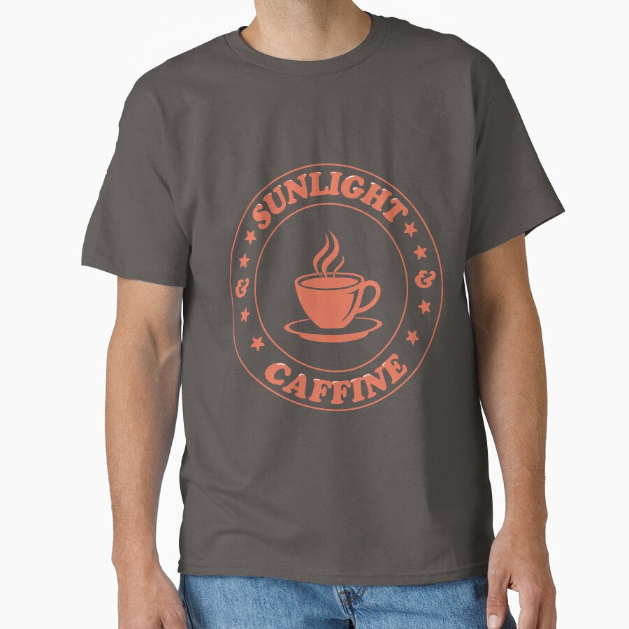 Sunlight & Caffeine T-Shirt – Bright Minimalist Coffee Lifestyle Tee by PixelCraftBD