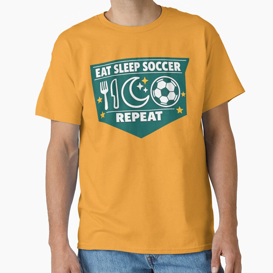 Eat Sleep Soccer Repeat Bold Fan Gift Soccer Lover by BrickByDream