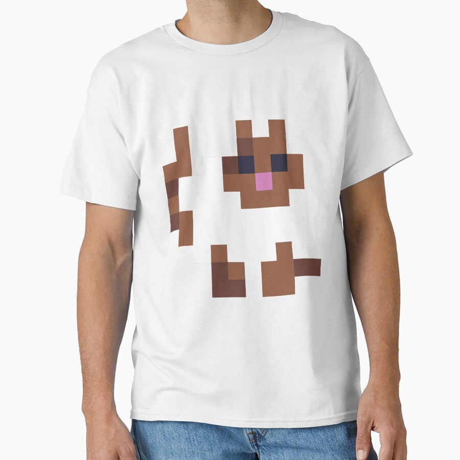 White and Brown Fat Pixel Cat by Michael Stewart