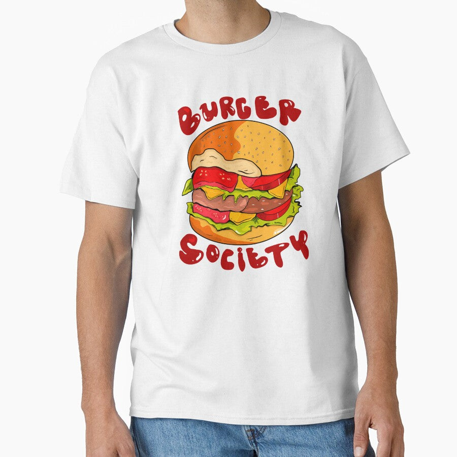 Burger Society – Retro Cheeseburger Food Lover Illustration by chupichapa