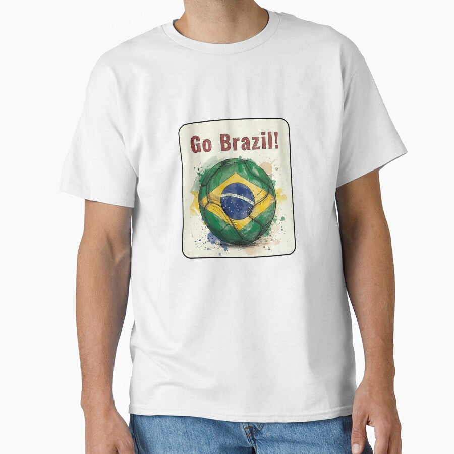 Go Brazil Soccer Ball Flag | Brazilian Football Fan Graphic Tee by PryntedLabs