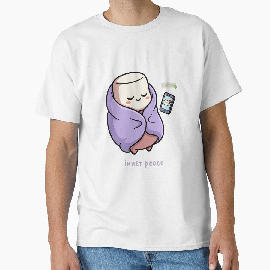 Inner Peace Plans Cancelled Funny Introvert Blanket T-Shirt by how-is-design