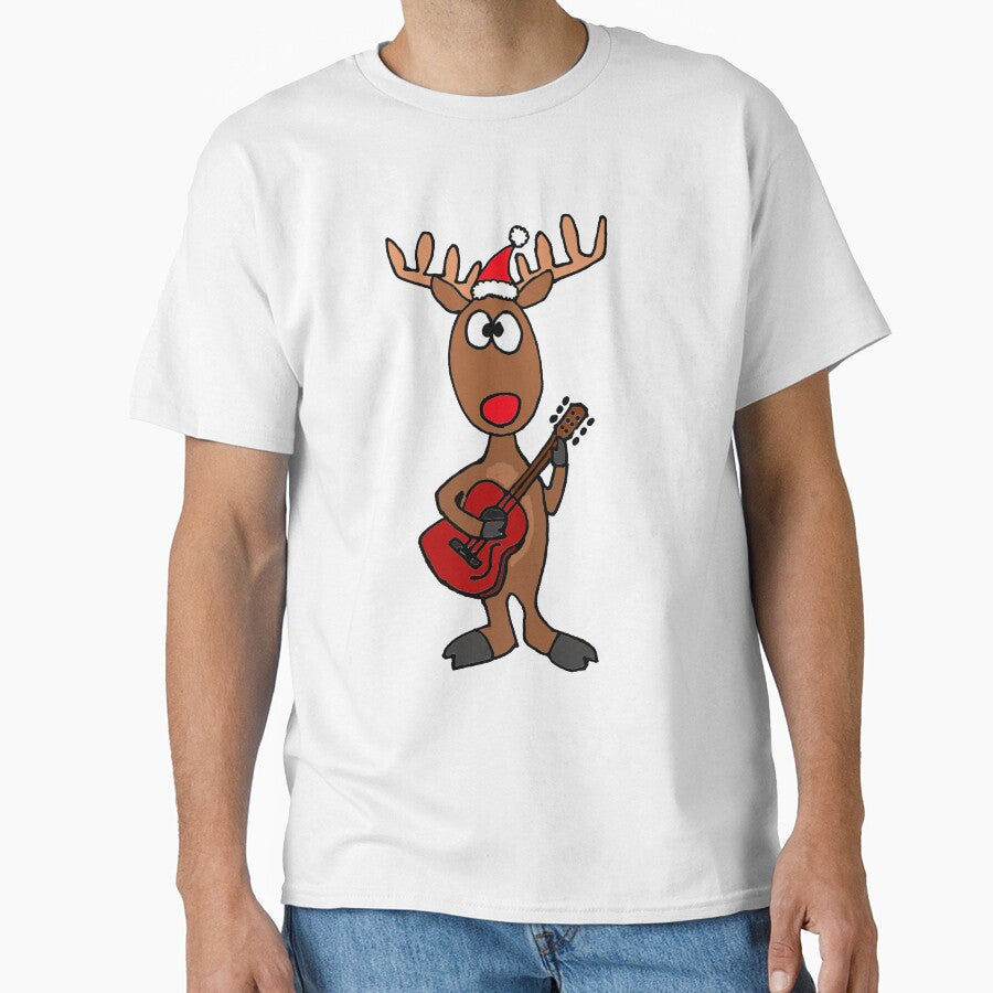 Cool Rudolph the Red Nosed Reindeer Playing Red Guitar by Nature's Fancy