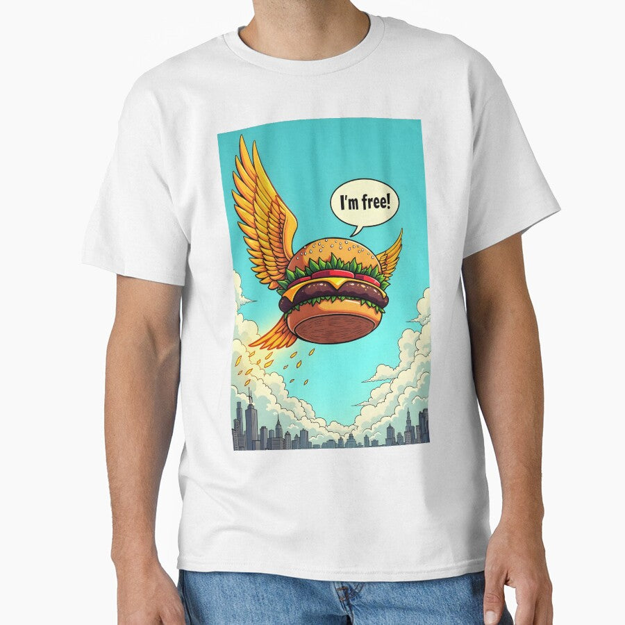 Flying Burger Art: Whimsical Designs of Burgers with Wings by WAUZ