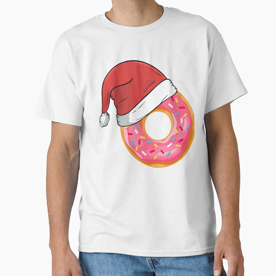 Funny Donuts Santa Claus Christmas Xmas Holiday T-shirts Tee Gift by mrsmitful