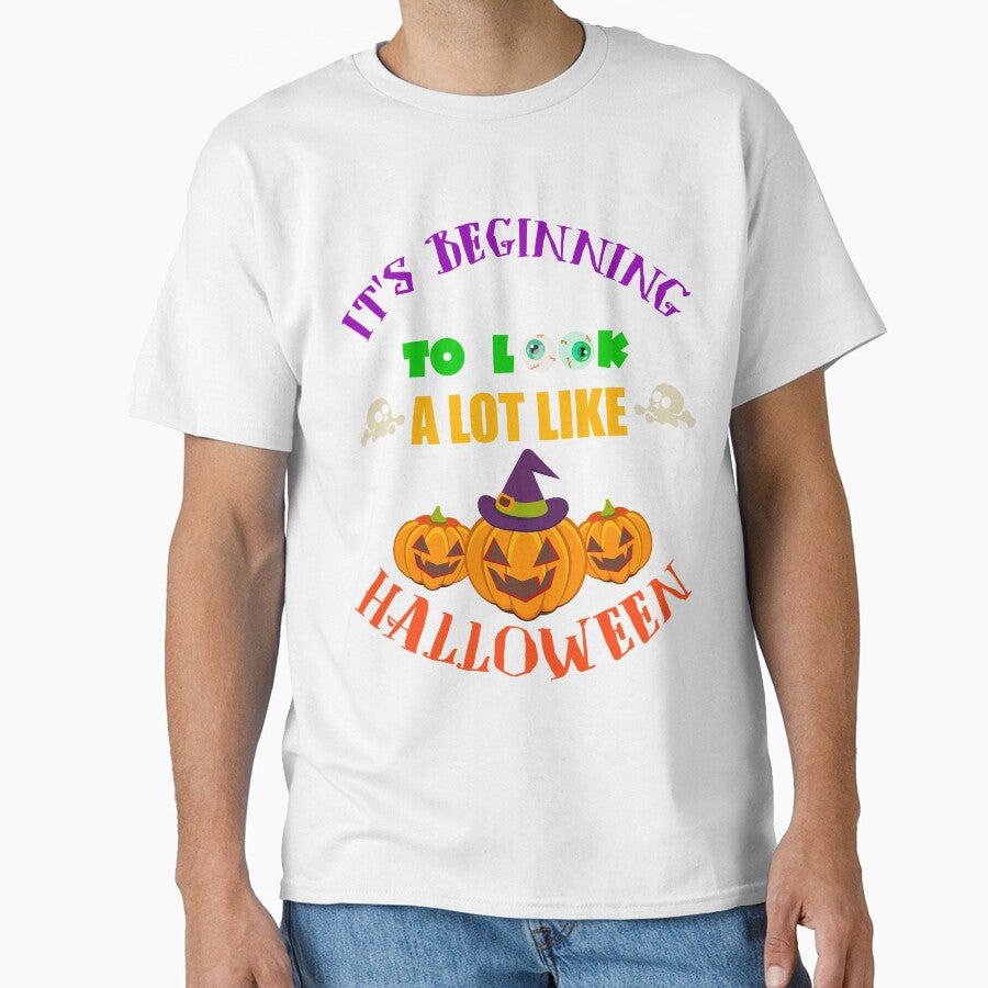 It's Beginning To look A Lot Like Halloween Pumpkin T-Shirt by Bendthetrend