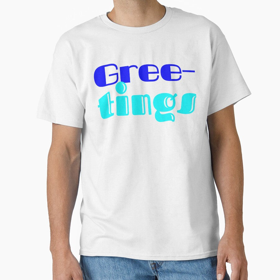Gree-tings Funny Greek Hello Pun T-Shirt by Faali950