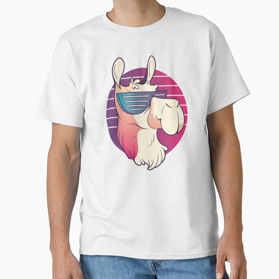 Cool Llama With Sunglasses - 80s 90s Retro Nostalgia by AaaleXX