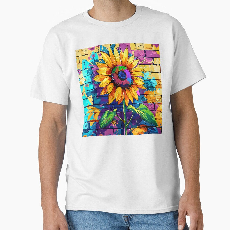Pop Art Daisy Flower Colorful Graffiti Street Mural by DEC02