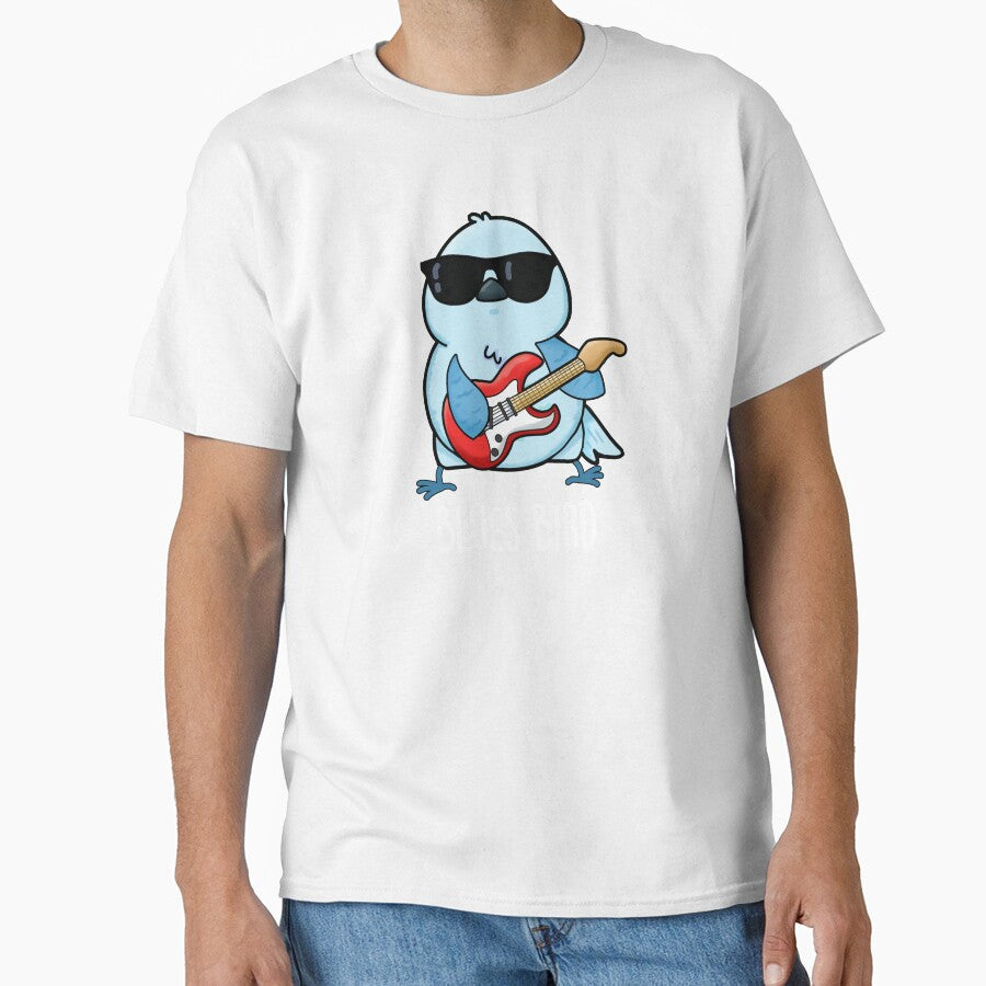 Blues Bird Funny Bluebird Pun (Dark BG) by punnybone