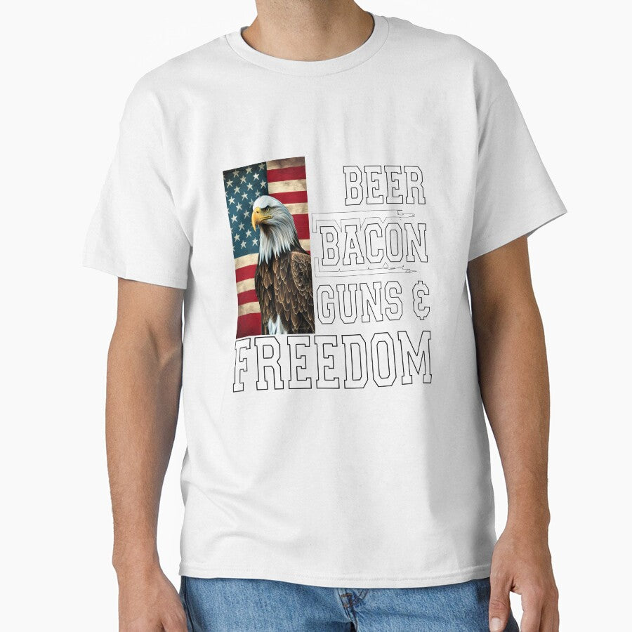 Beer Drinker Drinking Beer Bacon Guns & Freedom by fantasticdesign