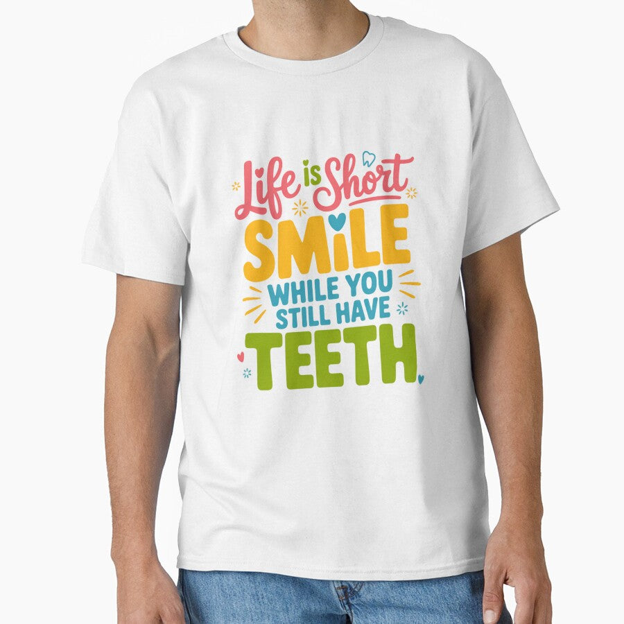 Sarcastic Humor Funny Humor Life Is Short Smile While You Still Have Teeth by fantasticdesign