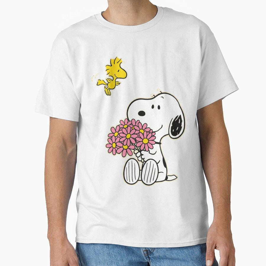 Snoopy Woodstock Pink Daisy Bouquet Spring Flowers by VincentMoore96