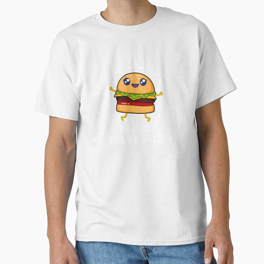 Girls Just Bunna Have Fun Funny Burger Puns (Dark BG) by punnybone