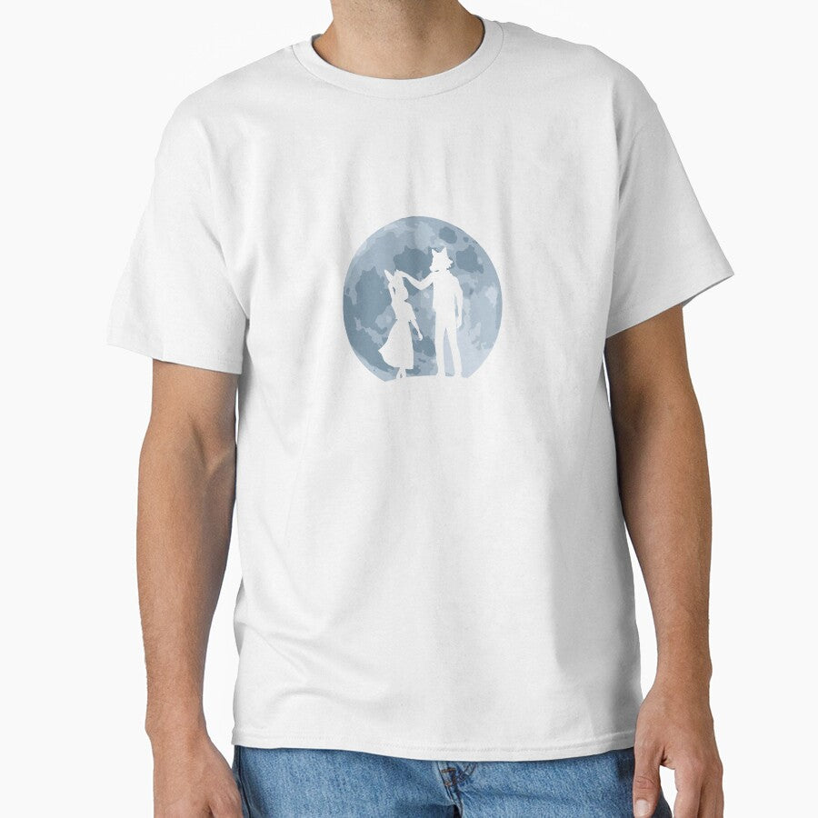 The couple dancing Under The Moon romantic cartoon by slimeofmusic