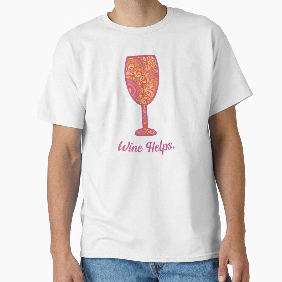 Wine Helps Wine Glass Mandala by SharksOnShore