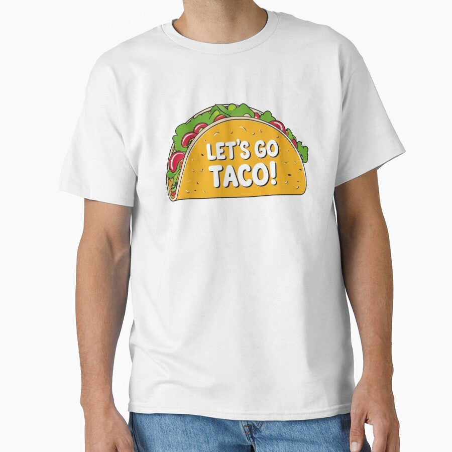 Let’s Go Taco – Funny Taco Cartoon with Food Pun – Kawaii Mexican Food Art by Dokak Shop