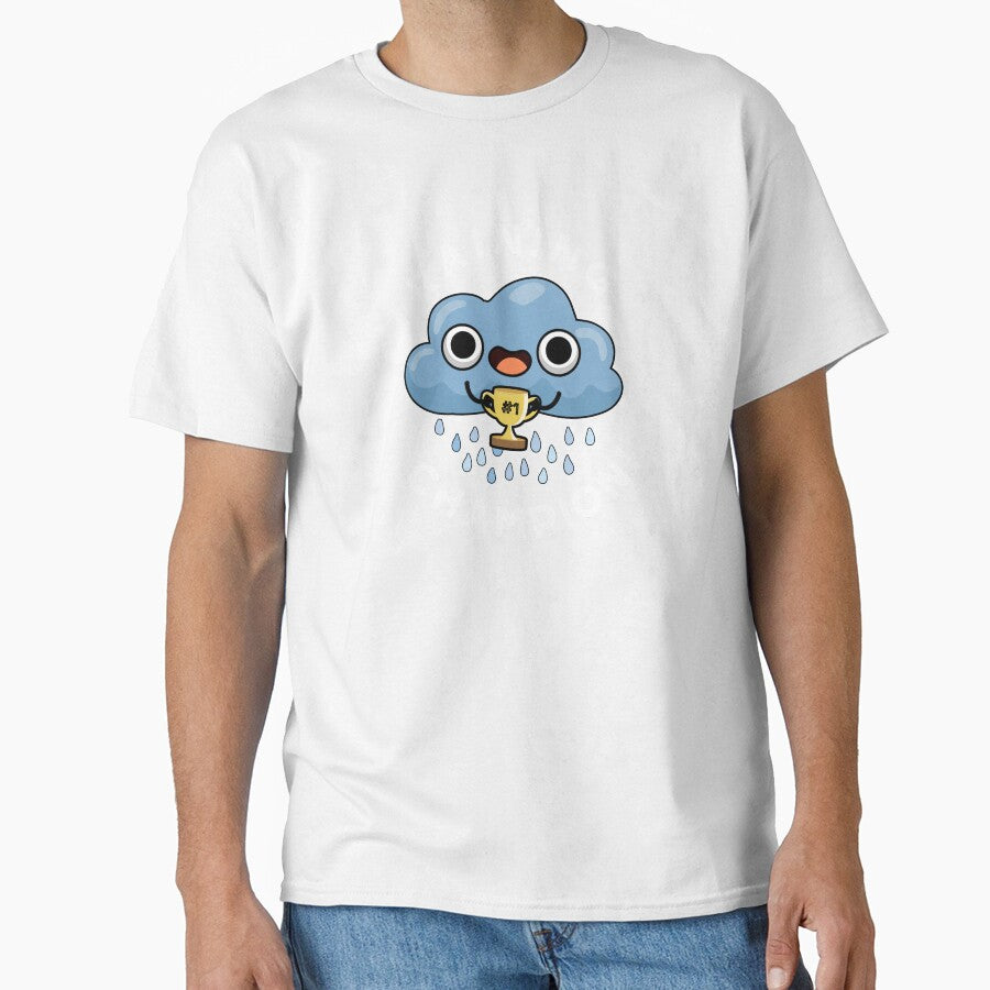 Raining Champ cute Weather Rain Cloud Pun (Dark BG) by punnybone
