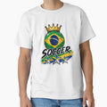 Vintage Brasil flag Crowned Soccer Ball by QuiteOrbit