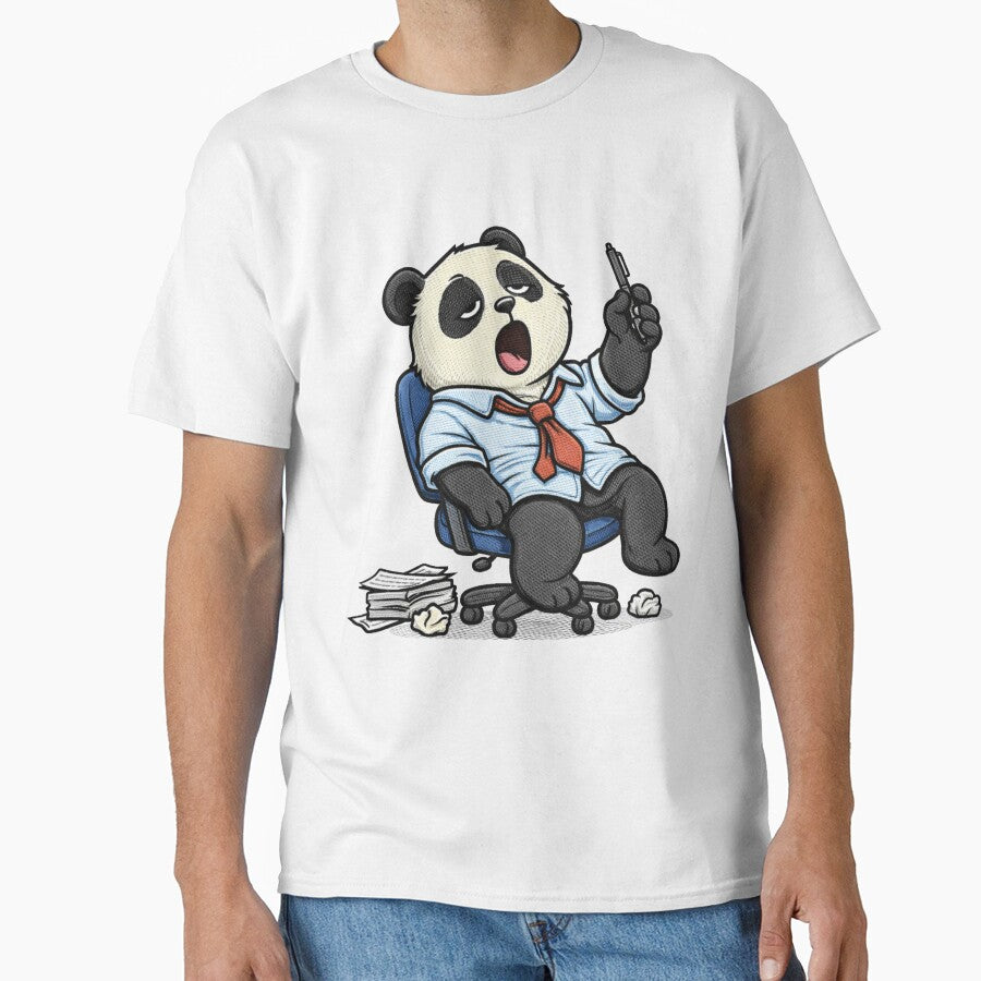 Lazy Office Panda – Funny Tired Office Worker Panda Cartoon Mascot by ColorSplash123