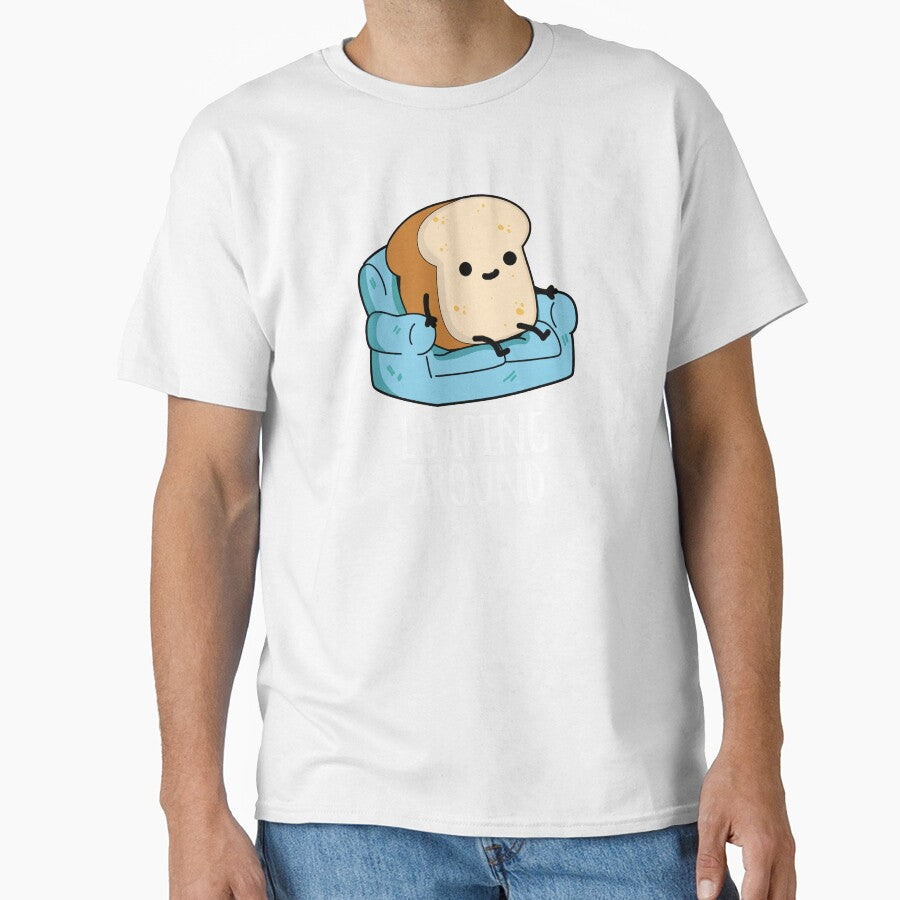 Loafing Around Funny Bread Pun  (Dark BG) by punnybone