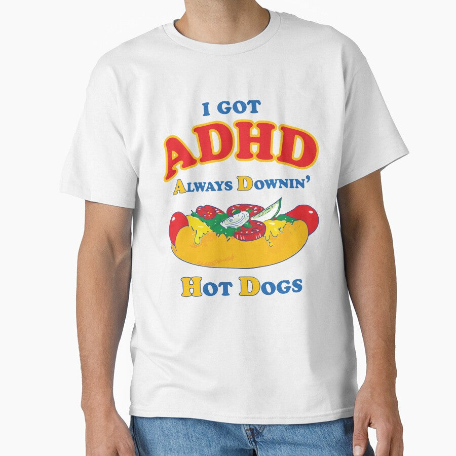 Funny Hot Dog Lover Always Downin Hot Dogs Food Humor Cartoon Design by kiralynstration