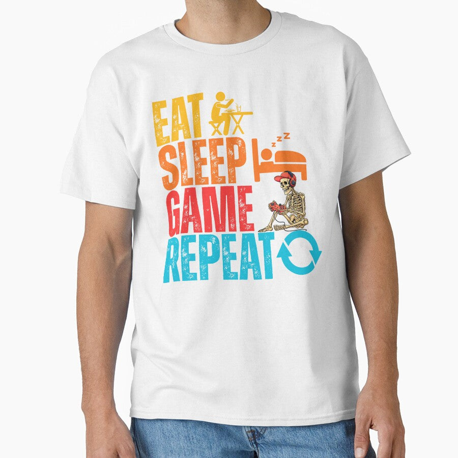 Funny Gamer Skeleton - Eat, Sleep, Game Repeat by legendaryskins