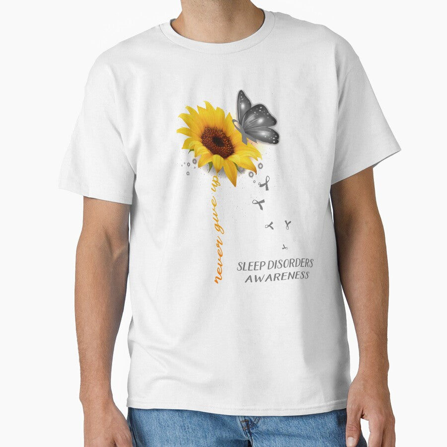 Never Give Up Sunflower Ribbon Sleep Disorders Awareness by deputylove