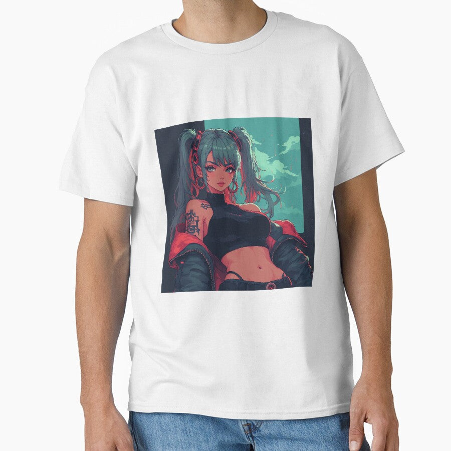Retro Art Blue Hair Girl From Cyberpunk Beautiful by pexoboy